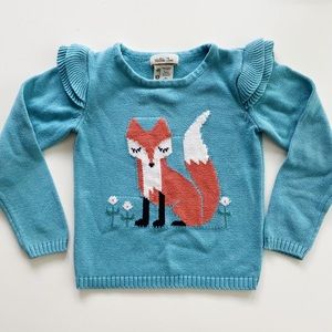 Matilda Jane Ruffle Shoulder Fox Sweater size 6
